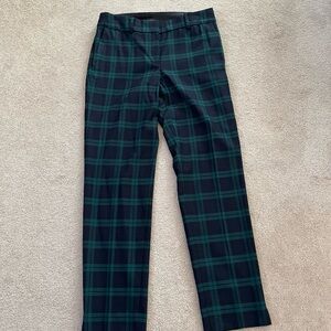 Talbots navy and green plaid ankle pant
